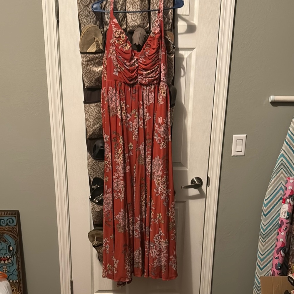 Floral Peach Maxi Dress